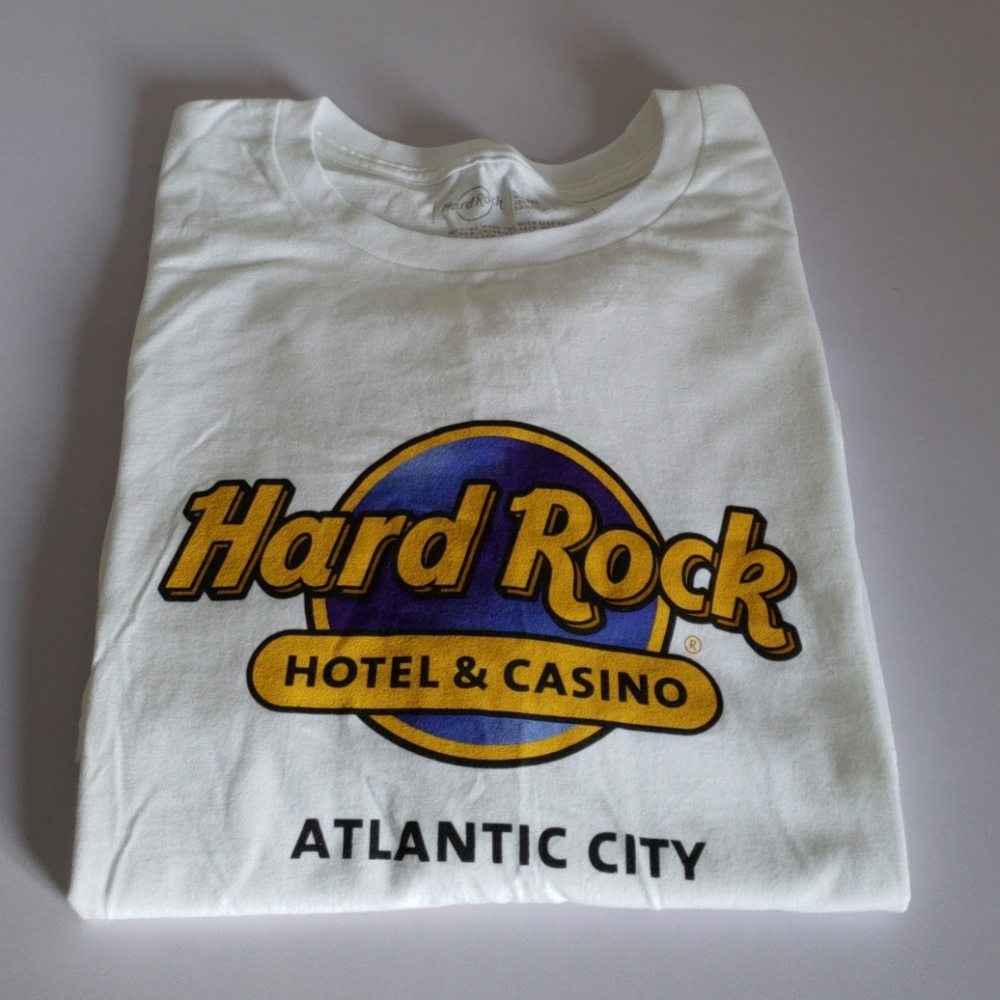 Hard Rock UNISEX 🎲 Atlantic City ♠️♥️♣️ Authentic T-Shirt Tee